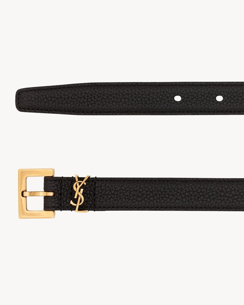 cassandre thin belt with square buckle in grained leather - Image 2
